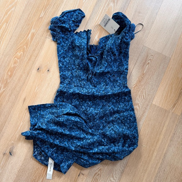 Reformation Shyla Blue Rose Midi Dress - Picture 3 of 10